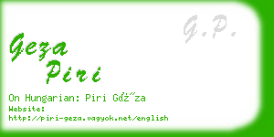 geza piri business card